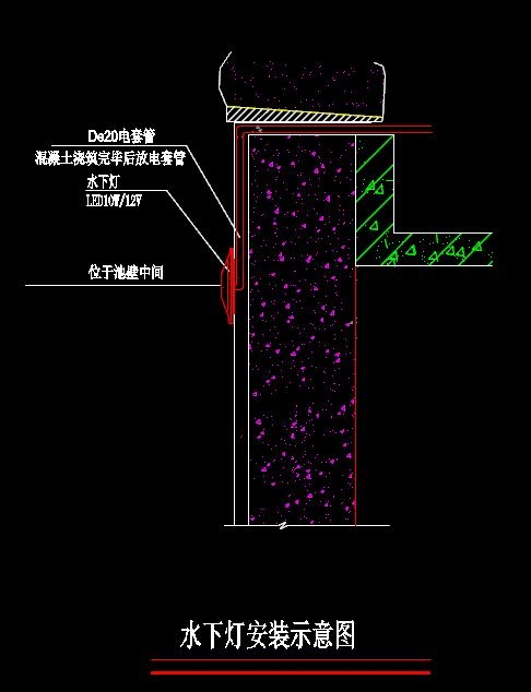 水下燈安裝示意圖